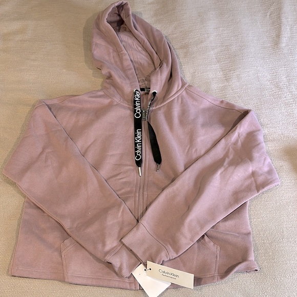 Calvin Klein Performance Tops - Calvin Klein Crop Workout Hoodie